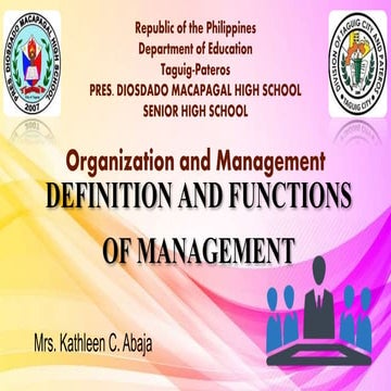 Definition and function of management
