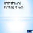 Definition and meaning of java