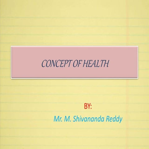 Definition & concept of health