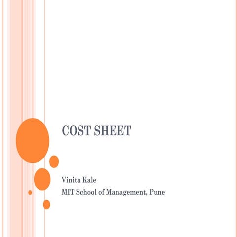 Definition cost sheet new