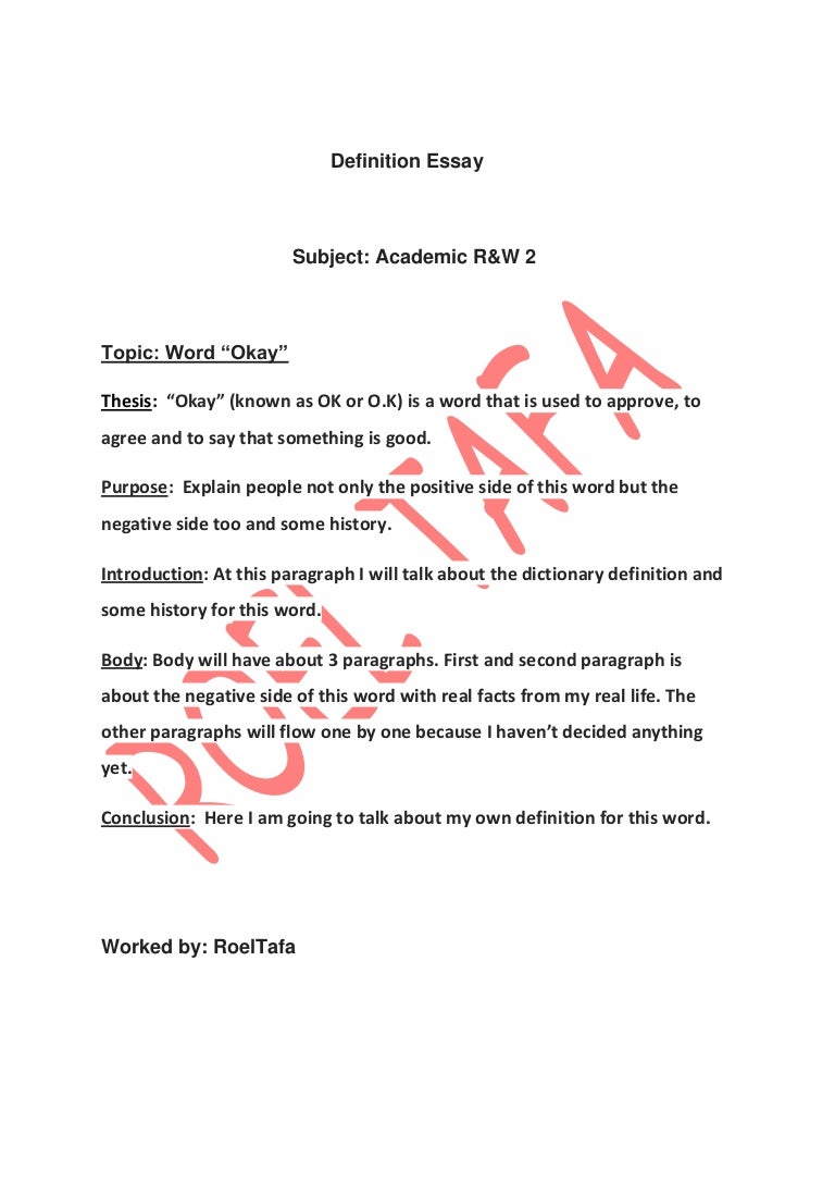 ideas for definition essays