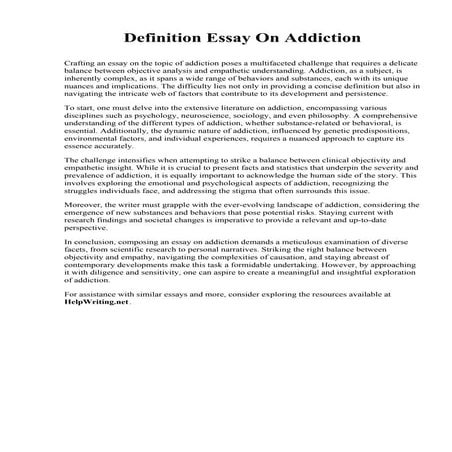 Essay Drug Addiction | PDF