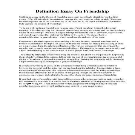 Definition Essay On Friendship.pdf