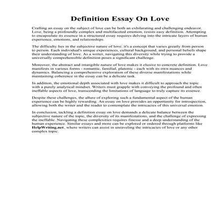 Definition Essay On Love. Scholarship essay: True friendship definition essay