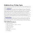critical essay writing topics definition essay topics