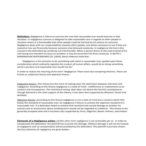 Negligence | DOC