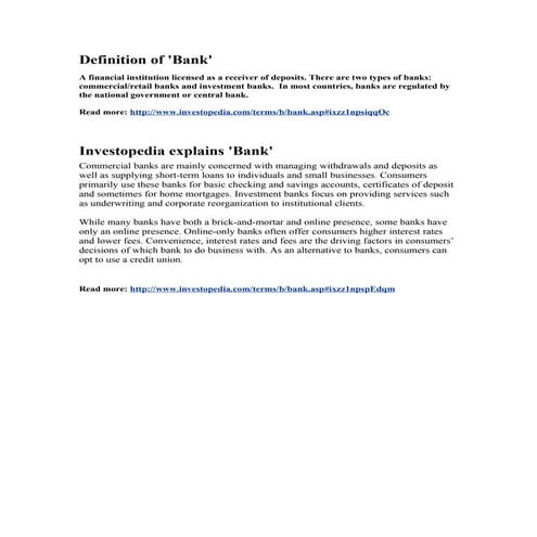 Definition o fbranch banking