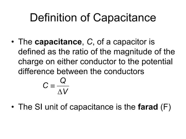 Definition of capacitance