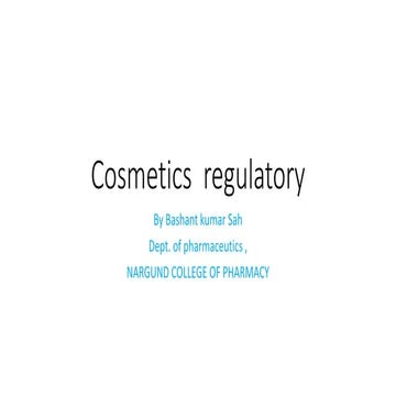 Definition of cosmetic products as per india  by bashant