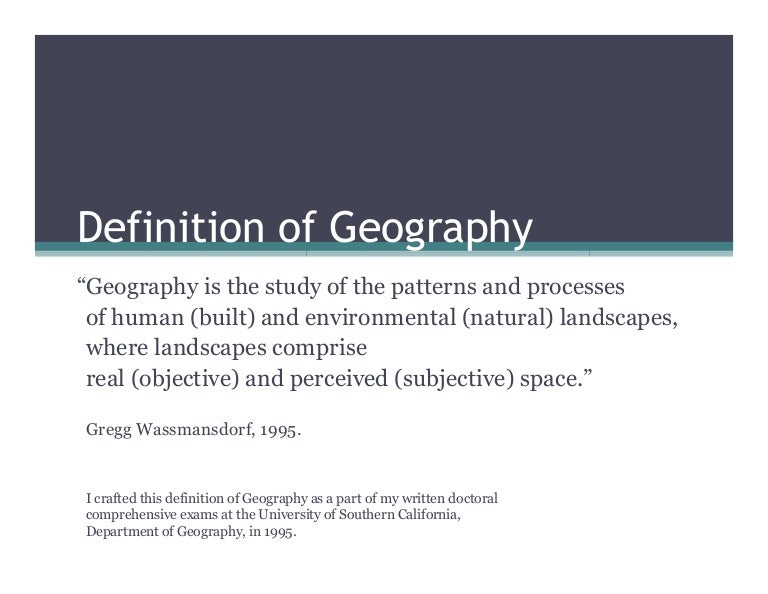 Definition of Geography