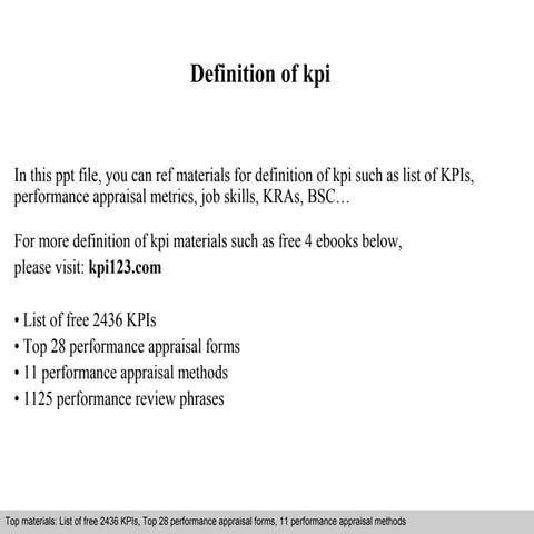 Definition of kpi