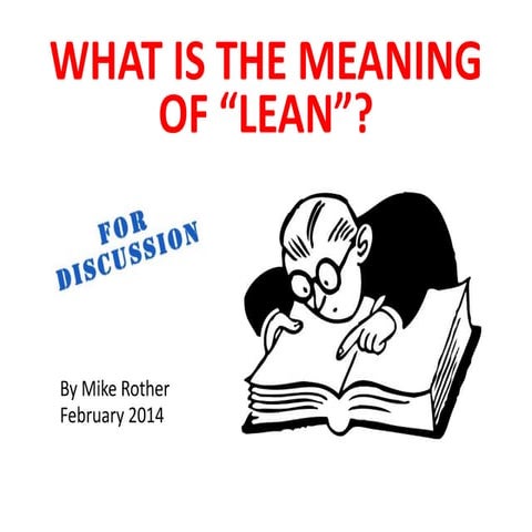 What is 'Lean' About?