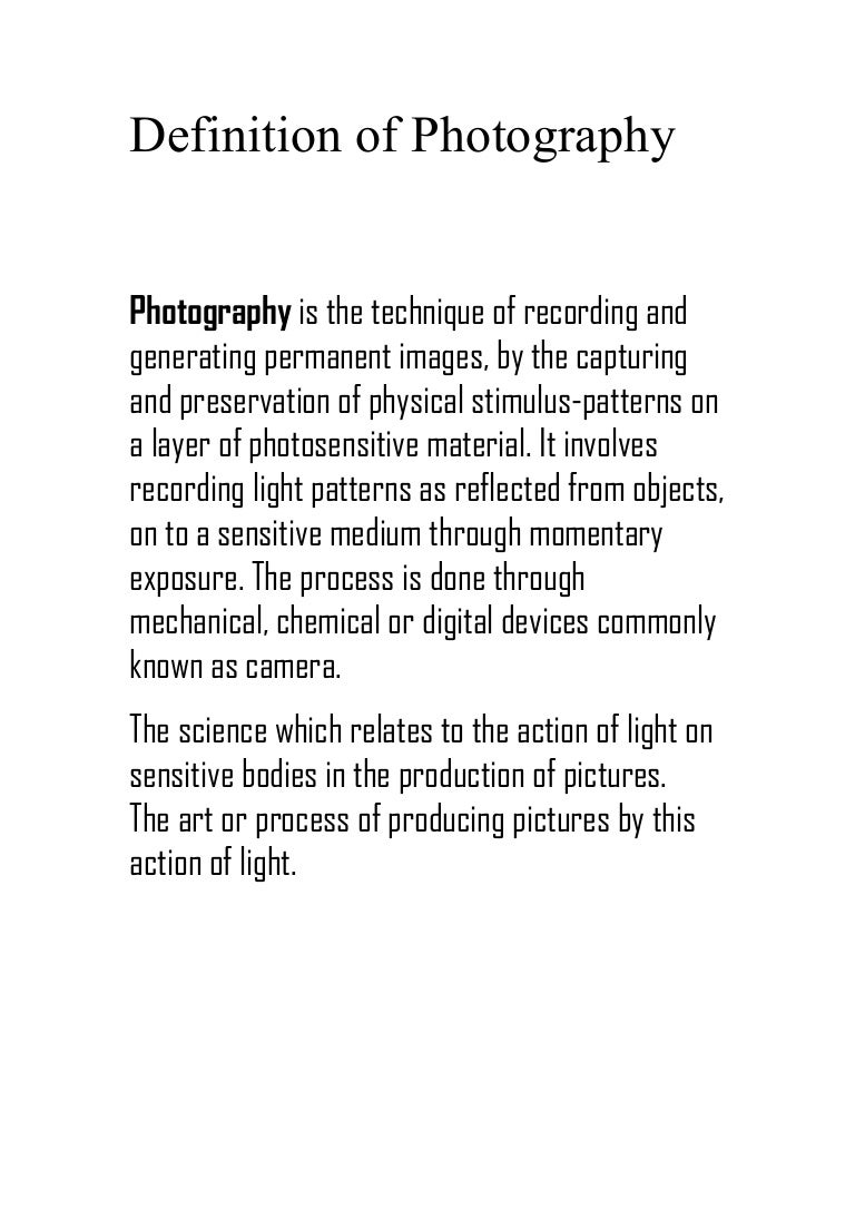 Definition of photography