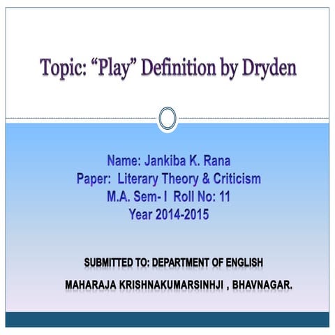 Paper: 3  Literary Theory & Criticism 