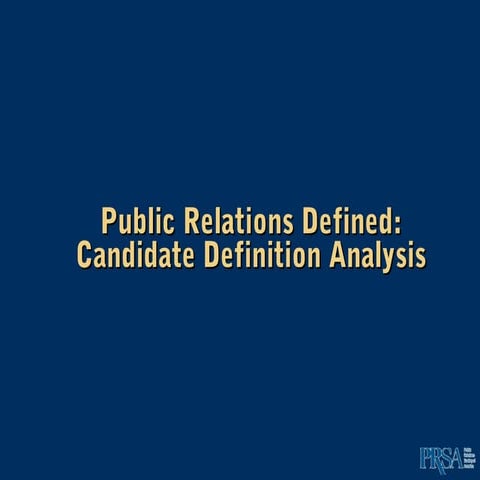 Definition of PR Summit (Candidate Definitions) Presentation 