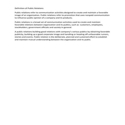 Definition of public relations | PDF