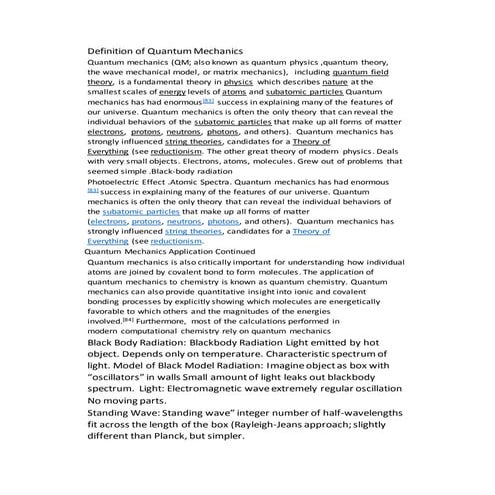 Definition of quantum mechanics