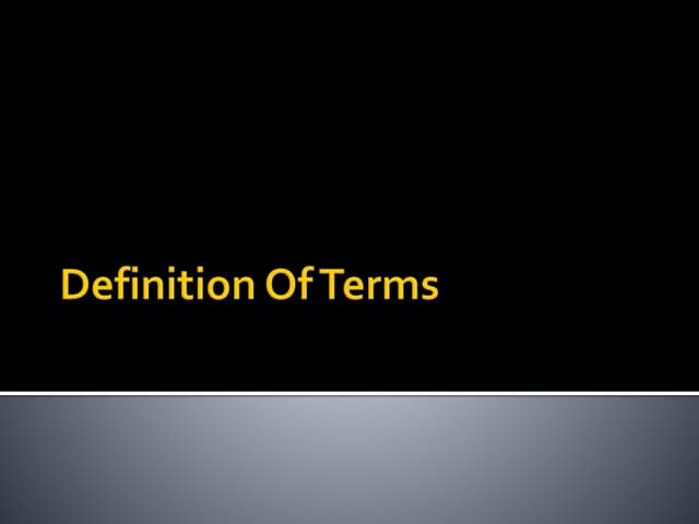 Definition of terms
