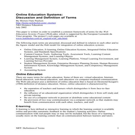 Definition of terms online education