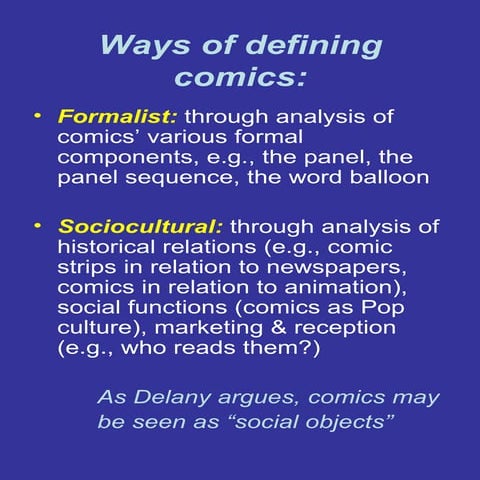 Definitions And Histories Of Comics