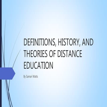 Definitions, history, and theories of distance
