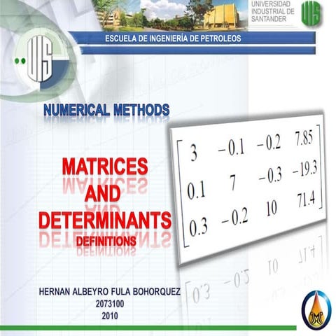 Definitions matrices y determinantes   fula 2010  english subir