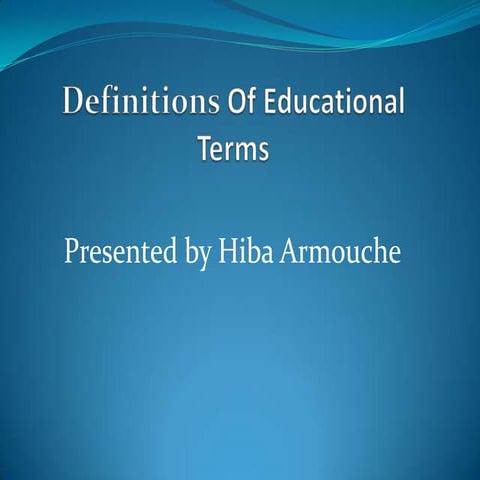 Definitions of educational terms