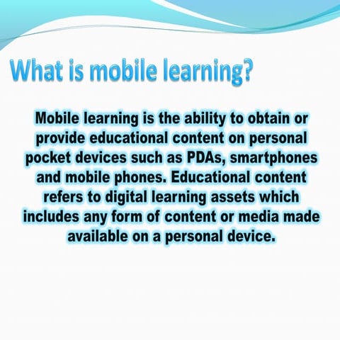 Definitions of m learning