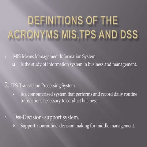 Definitions of the_acronyms_mis,tps_and_dss