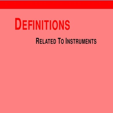 Definitions related to measurements
