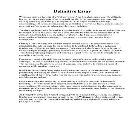Definitive Essay. Anyone here great at writing essays? - writefiction712.web....