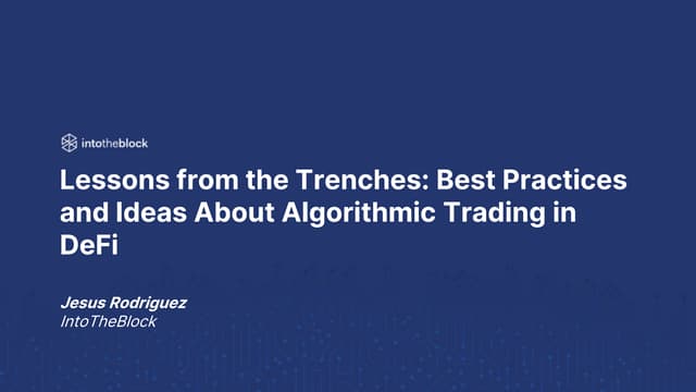 Lessons from the Trenches: Best Practices and Ideas About Algorithmic Trading in DeFi