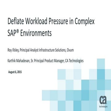 Deflate Workload Pressure in Complex SAP® Environments