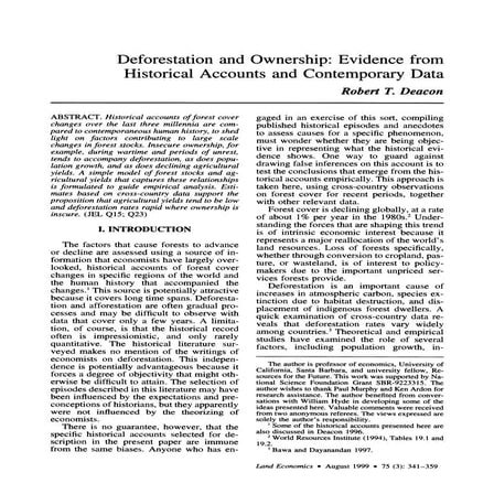 Deforestation and ownership