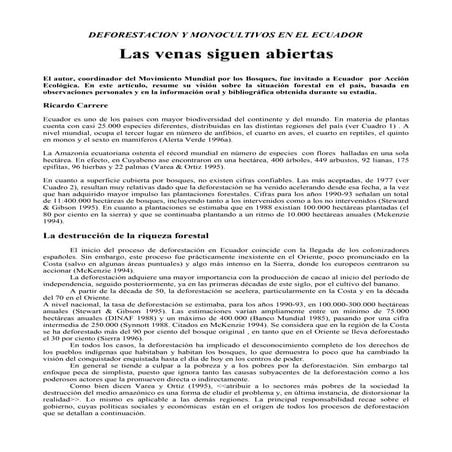 Deforestación noroccidente ecuador