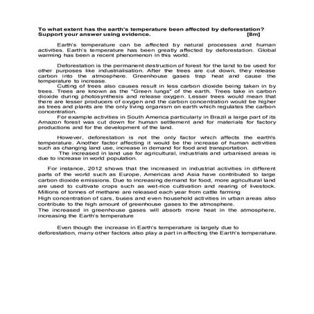 Deforestation affect temperature ld essay