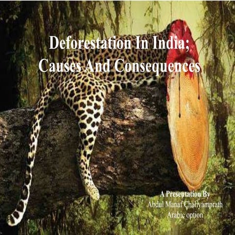 Deforestation in India ; causes and consequence