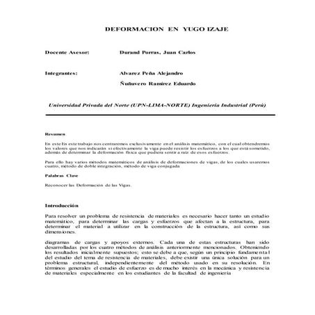 Deformacion  en  yugo izaje