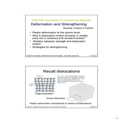 Deformation and strengthening