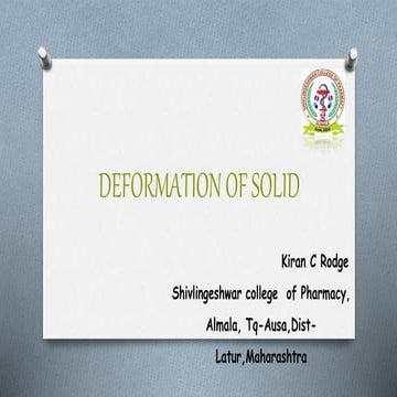 Deformation of solid