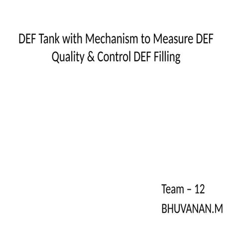 DER TANK WITH MECHANISM DEF QUAILTY CONTROL DEF FILLING | PPTX