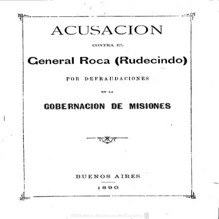 Defraudacion del general Rudecindo Roca | PDF
