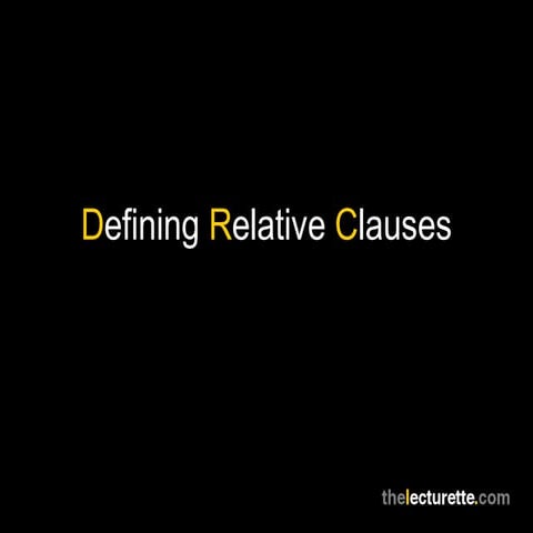 Defining relative clauses
