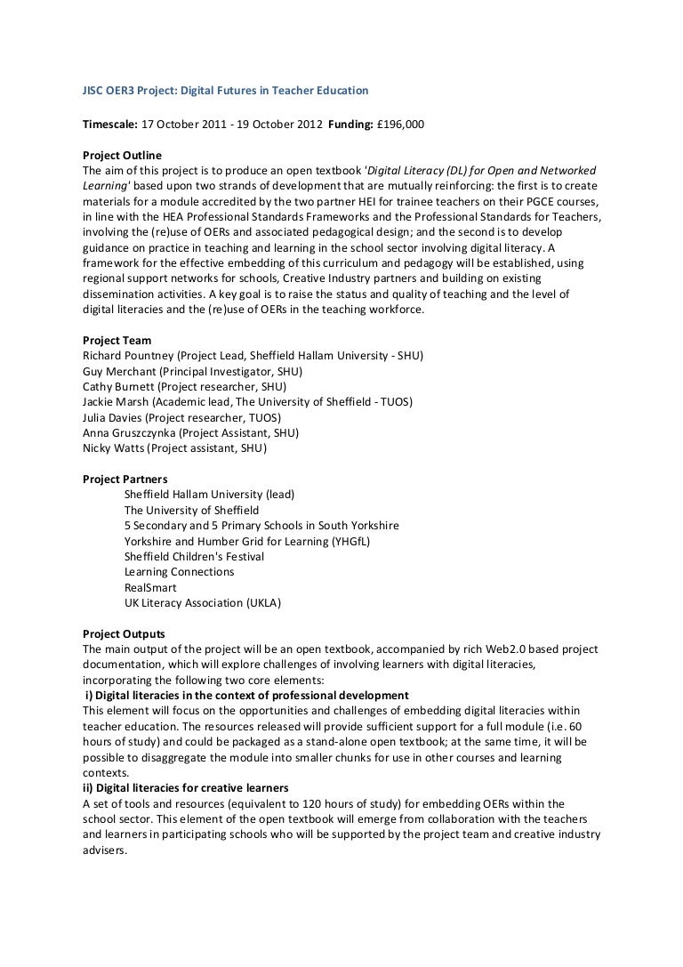 Project briefing sheet