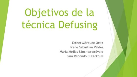 Narrativas de la técnica defusing | PPT
