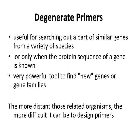 Degenerate primers