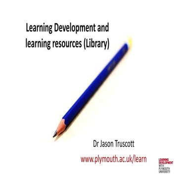 Learning Development and Learning Resources (Library) | PPTX ...