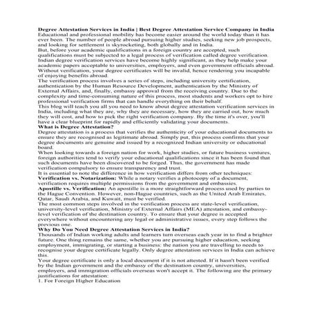 Degree Attestation Services in India | Best Degree Attestation Service Compan...