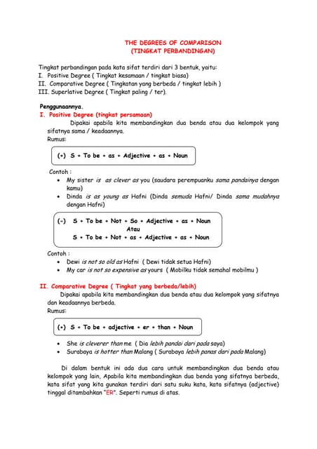 Degrees Of Comparison