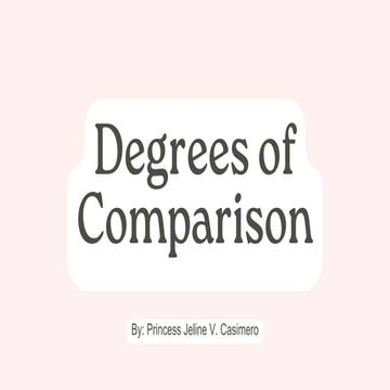 Degrees of Comparison | PPT